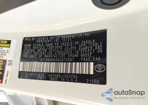 2025 Toyota Camry Xse from USA, damaged, VIN 4T1DBADKXSU013391